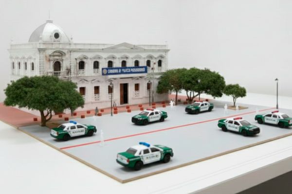 Esta es la maqueta de lo que serían las instalaciones del nuevo comando de la Policía ahora fusionada, la Metropolitana de Santa Marta y la del Magdalena, que ejercerá la autoridad en esta parte del departamento. Foto exclusiva IA