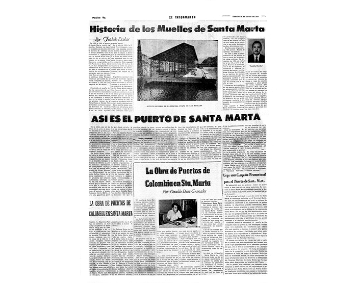  “En tierra firme y mirando hacia la entrada de la Bahía, el terminal parece imponente en  su conjunto de muelles, bodegas, edificios de oficinas y con su continuo hormiguear de trabajadores infatigables”
