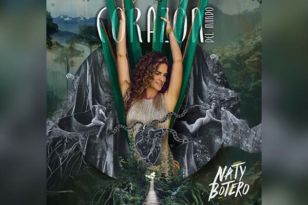 Nati Botero en la portada de su nuevo álbum musical “Corazón del Mundo”. 