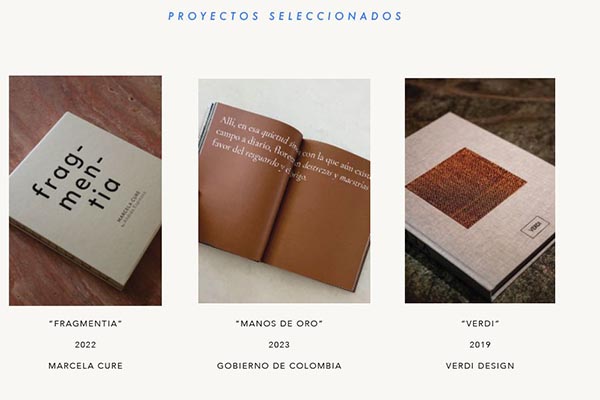 Algunos de los proyectos editoriales desarrollados por ‘Spoiled Blue’: ‘Fragmentia’ (2022), ‘Manos de Oro’ (2023) y ‘Verdi’ (2019). Crédito: Imagen suministrada por Natalia Zapata. Algunos de los proyectos editoriales desarrollados por ‘Spoiled Blue’: ‘Fragmentia’ (2022), ‘Manos de Oro’ (2023) y ‘Verdi’ (2019). Crédito: Imagen suministrada por Natalia Zapata.