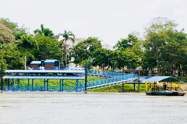 Embarcaderos en inmediaciones del río Sinú, municipio de Córdoba (Montería), con el fin de mejorar el transporte público fluvial. Foto Mintransporte