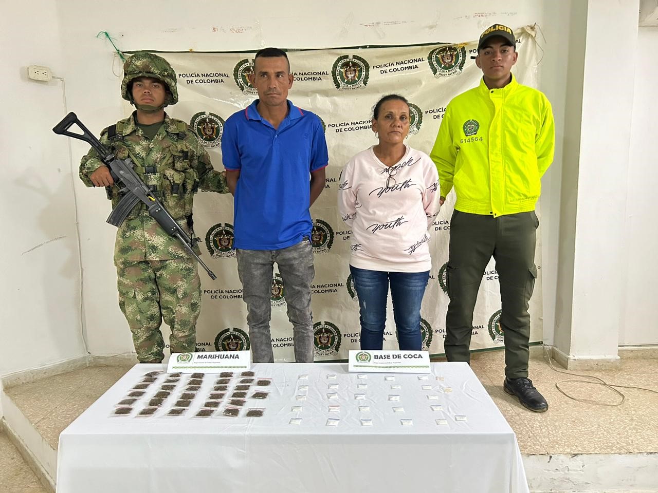 Alcides Rafael Moscote Guzmán y Yaneth Judith Estrada Vizcaíno, fueron los capturados.