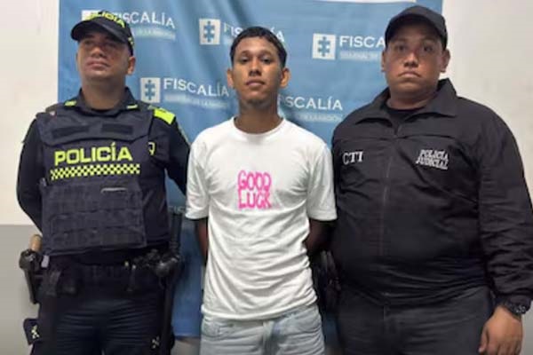 Jesús David Simanca, capturado anteriormente y judicializado ayer por homicidio. Foto Fiscalía 