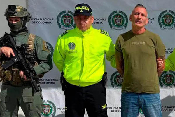 Lorenzo Dei Meneghetti, ‘capo’ italiano capturado por la Policía Nacional en el municipio de Ciénaga, Magdalena. Foto policía Nacional