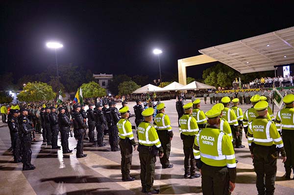 Los nuevos funcionarios de la fuerza pública estarán ubicados en los principales corredores viales, en el centro de la ciudad y en otros sectores priorizados. Foto Alcaldía de Valledupar