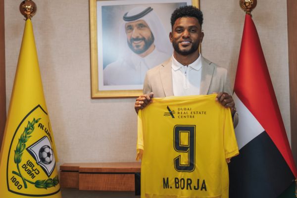 Miguel Borja, nuevo delantero del club emiratí Al Wasl. Foto X Al Wasl