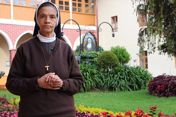 La hermana Gloria Cecilia Narváez, manifestó lo duro de su cautiverio y que le dio fortalezas para resistir el maltrato de sus captores. Foto ACI Prensa. 