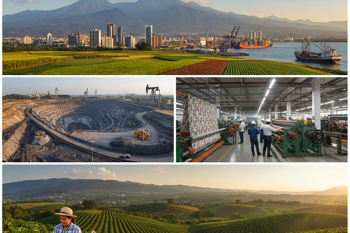 El comercio y los servicios lideran el crecimiento económico en Colombia al cierre de 2025, mientras sectores como la industria, la minería y el alojamiento avanzan a ritmos más lentos. Foto de referencia creada con IA. 