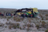 Fotografía cedida por la Policía de Bolivia de uno de los buses accidentados en una carretera locales. EFE